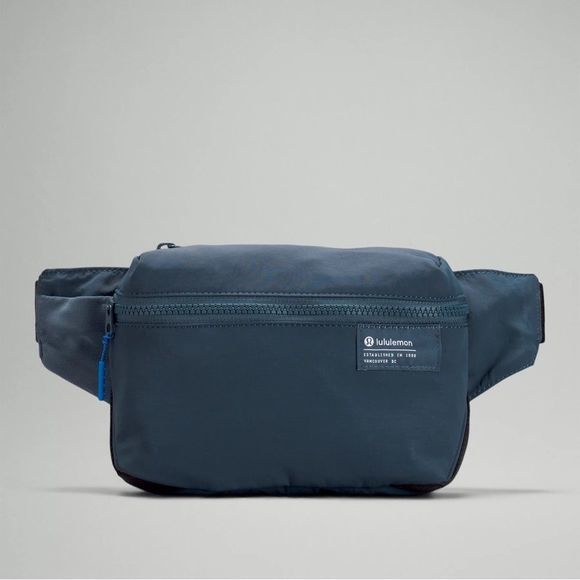 lululemon athletica Handbags - Lululemon Clean Limes Belt Bag Iron Blue NEW
